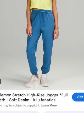 Lululemon Stretch High-Rise Jogger Pants in Soft Denim